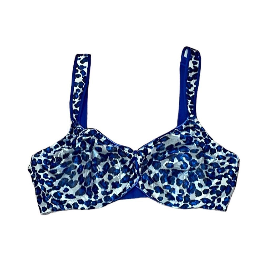 Wacoal Cheetah Print Blue print Underwire Bra, unlined, 34D